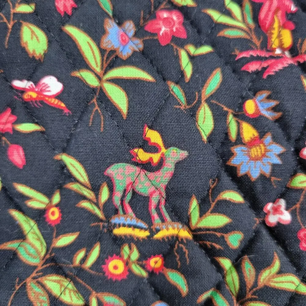 Vera Bradley Ming Garment Bag Black Quilted Floral Asian Travel Luggage Carry On